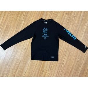 New Era‎ Miami Marlins T-Shirt Long Sleeve Black Mens Size S